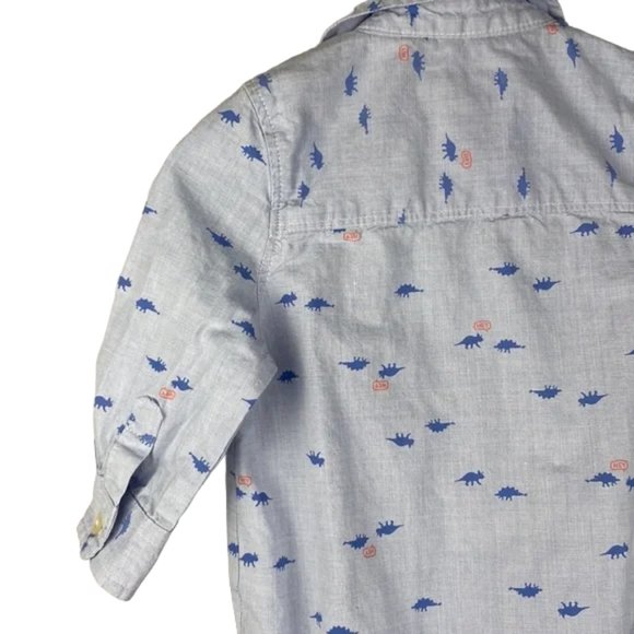 OshKosh B'gosh Hey Dinosaur Button-Front Long Sleeve Bodysuit 9 Months - Picture 5 of 8